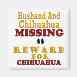Imán Recompensa que falta de la chihuahua y del marido