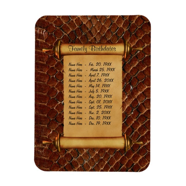 Imán Recordatorio de cumpleaños de familia magnética -  (Vertical)