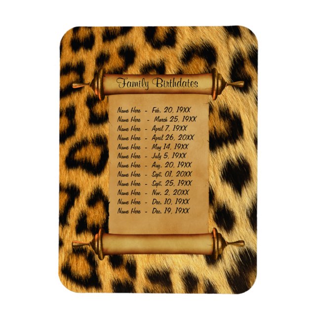 Imán Recordatorio de cumpleaños de familia magnética -  (Vertical)