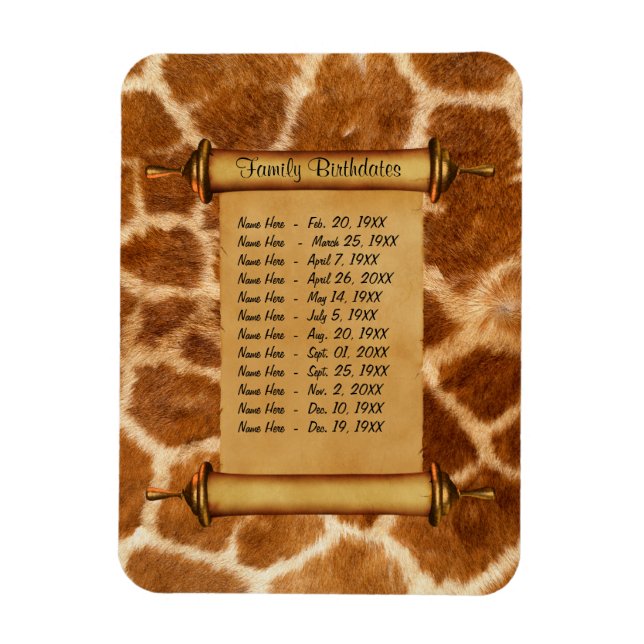 Imán Recordatorio de cumpleaños de familia magnética -  (Vertical)