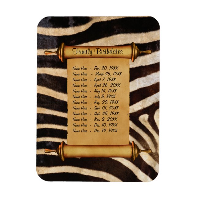 Imán Recordatorio de cumpleaños de familia magnética -  (Vertical)