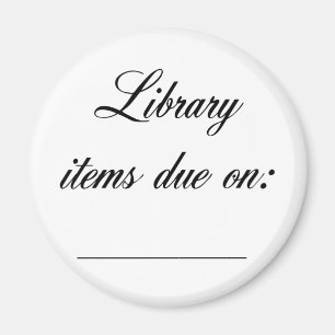 Imán Recordatorio de la fecha debida de la biblioteca