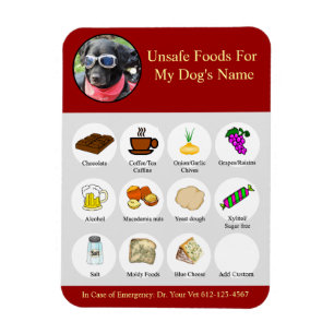 Imán Recordatorio De Malos Alimentos Personalizados Par