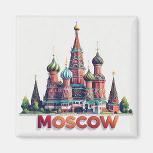 Imán 🧲 Recordatorio de viaje a Moscú Rusia 🇷🇺