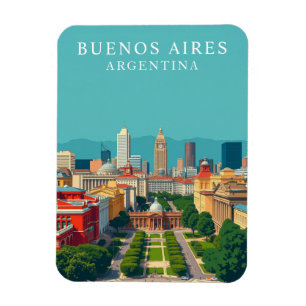 Imán Recordatorio de viajes Retro Buenos Aires Argentin