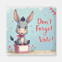 Imán Recordatorio de Votación del Burro Alegre