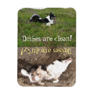 Imán Recordatorio del lavavajillas, limpio y sucio, per