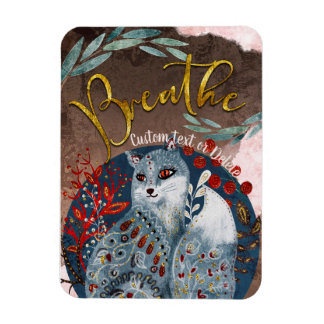 Imán Recordatorio personalizado de Boho Vintage Cat Bre