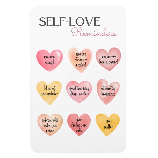 Imán Recordatorios suaves para la salud mental autoamor (Vertical)