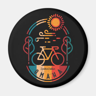 Imán Recorrido de ciclismo Retro Omaha