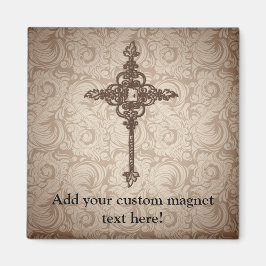 Imán Recorrido elegante de la Cruz Cristiana con fondo 