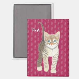 Imán Rectangular de Gato Atigrado