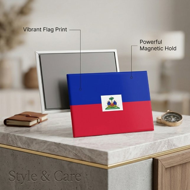 Imán rectangular de la bandera nacional de Haití  (National Flag of Haiti Rectangle magnet)