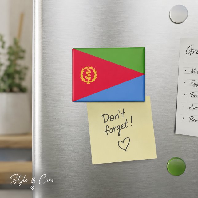 Imán rectángulo de la bandera nacional de Eritrea  (National Flag of Eritrea Rectangle magnet)