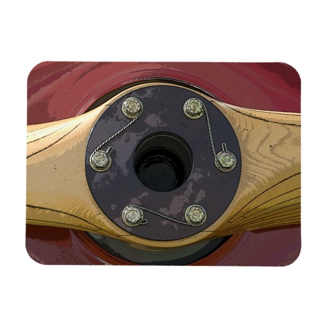 Imán Rectángulo de la hélice del avión de madera (Horizontal)