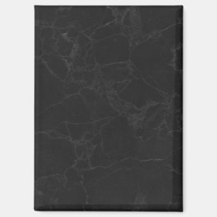 Imán Rectángulo Patrón Mármol Negro Deco Elegante