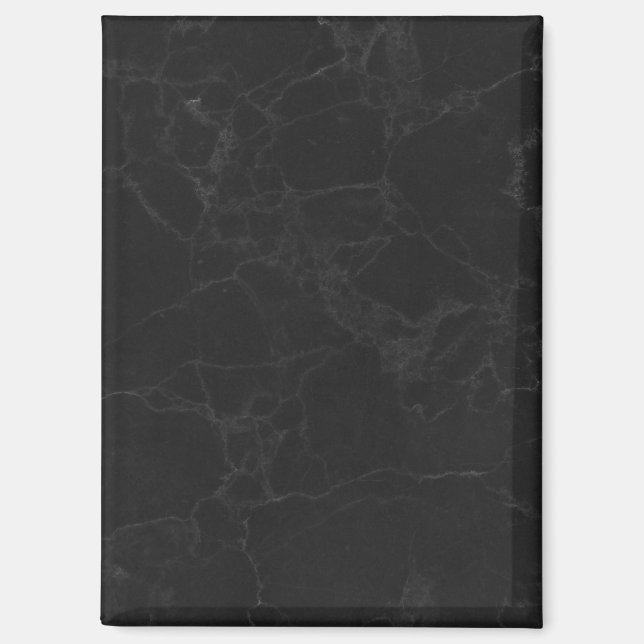 Imán Rectángulo Patrón Mármol Negro Deco Elegante (Anverso)