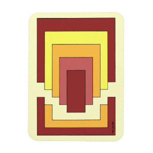 Imán Rectángulo Resumen multicolor (estilo 70)