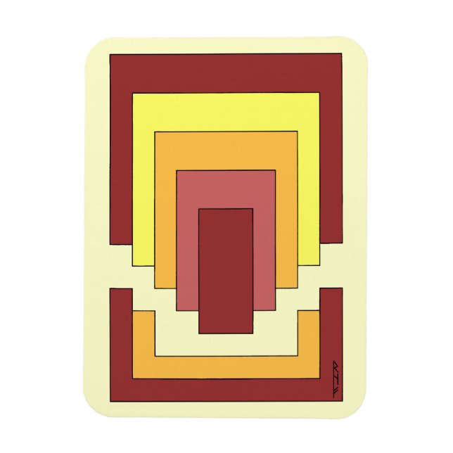 Imán Rectángulo Resumen multicolor (estilo 70) (Vertical)