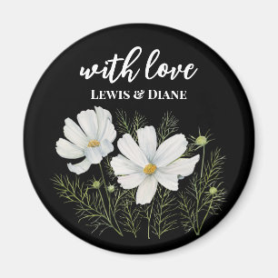 Imán Recubrimiento botánico de las flores de cosmos bla