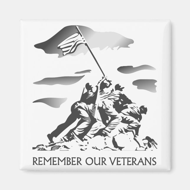 Imán Recuerde a nuestros veteranos (Frente)