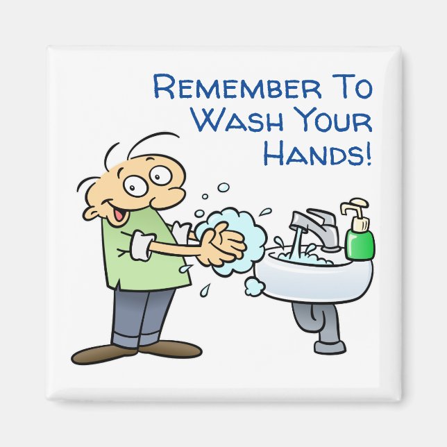 Imán Recuerde Lavarse Las Manos Personalizado (Frente)