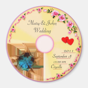 Imán Recuerdo CD de la boda de la etiqueta