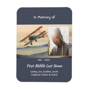 Imán Recuerdo conmemorativo Nubes Biplano Cielo