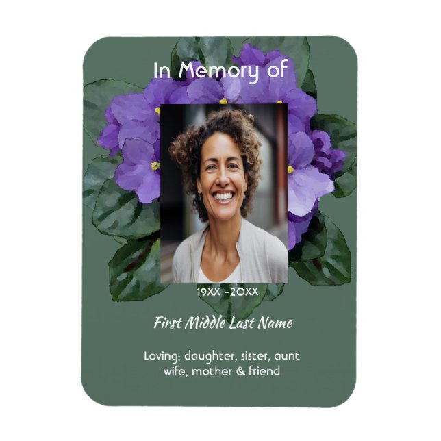 Imán Recuerdo conmemorativo Violeta Africana (Vertical)