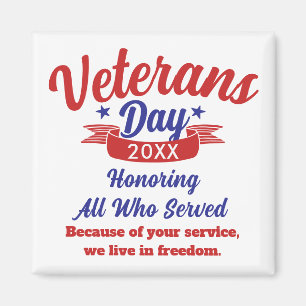 Imán Recuerdo de agradecimiento del Día de los Veterano