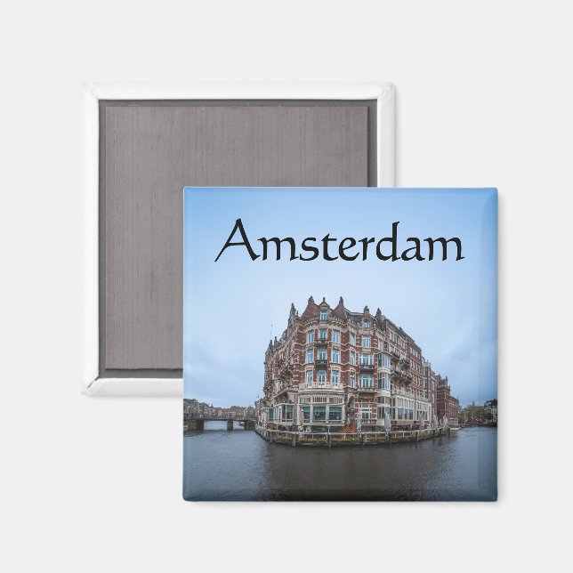 Imán Recuerdo de Ámsterdam (Anverso/Reverso)