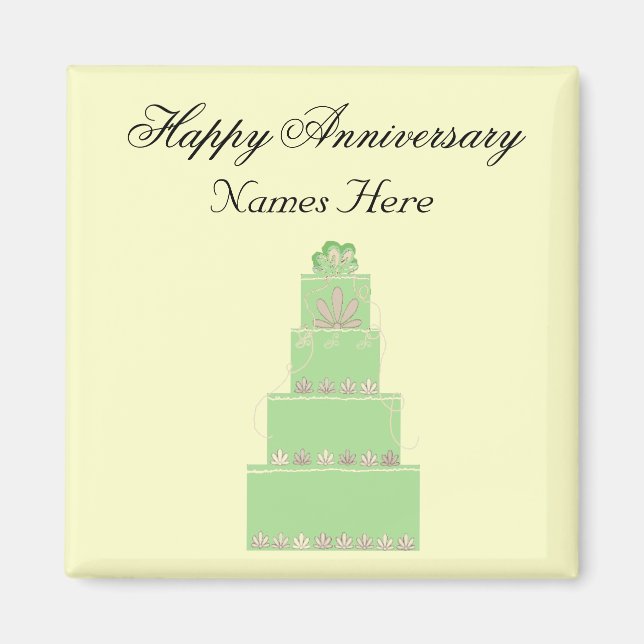 Imán Recuerdo de aniversario de bodas (Frente)