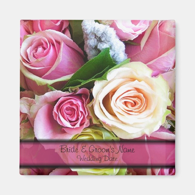 Imán Recuerdo de Boda Personalizado (Frente)