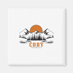 Imán Recuerdo de Cody Wyoming Montañas Antiguas Usa Amé