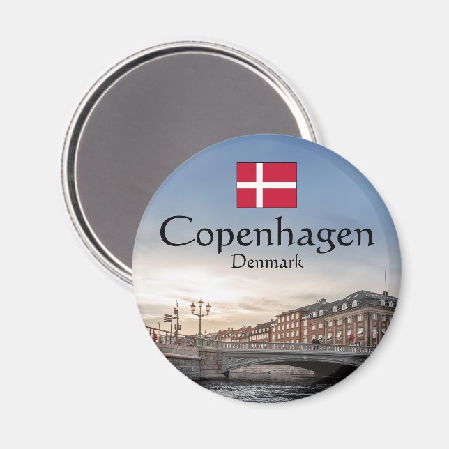 Imán Recuerdo de Copenhague (Anverso/Reverso)