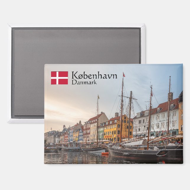 Imán Recuerdo de Copenhague (Anverso/Reverso)
