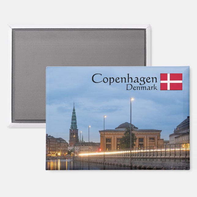 Imán Recuerdo de Copenhague (Anverso/Reverso)
