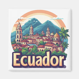 Imán Recuerdo de Ecuador Sudamérica 🗺️