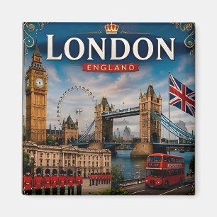 Imán 🧲 Recuerdo de fin de semana en Londres, Inglaterr