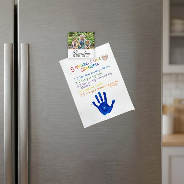Imán Recuerdo de Foto Establecido por la Abuela (Grandma Established Photo Keepsake Magnet)