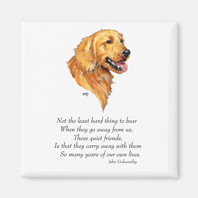 Imán Recuerdo de Golden Retriever (Frente)
