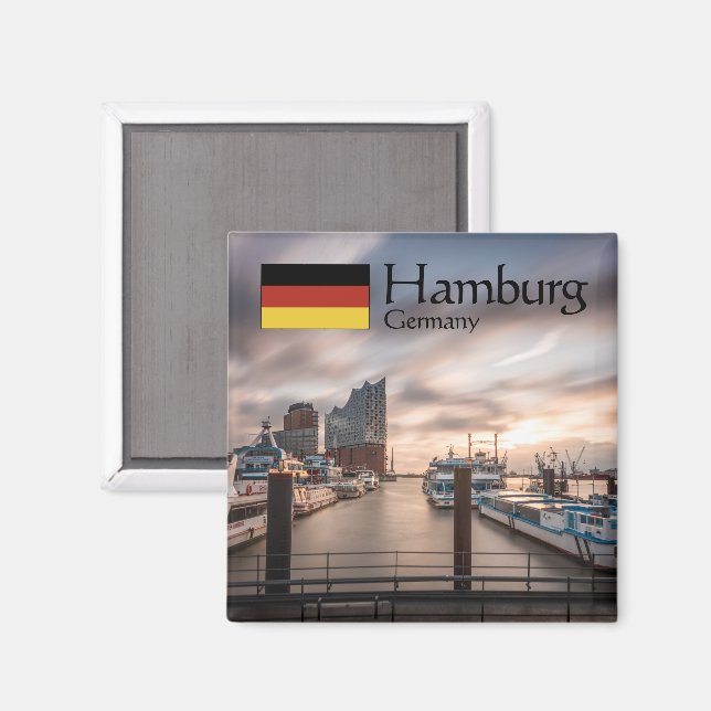 Imán Recuerdo de Hamburgo (Anverso/Reverso)