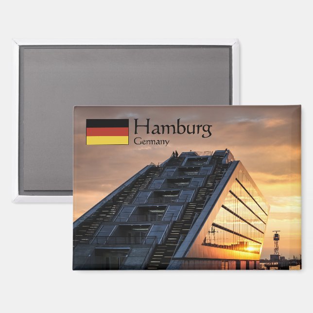 Imán Recuerdo de Hamburgo Alemania (Anverso/Reverso)