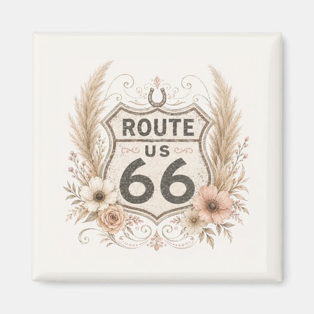 Imán Recuerdo de la carretera madre floral boho (Frente)
