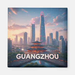 Imán Recuerdo de la ciudad de Guangzhou, China 📍