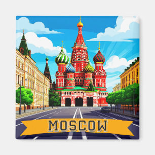 Imán 🧲 Recuerdo de la ciudad de Moscú Rusia