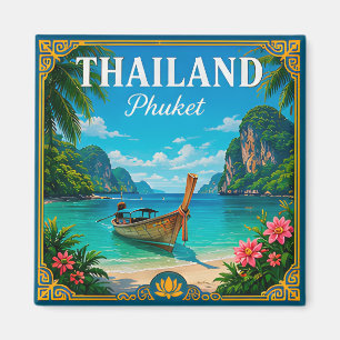 Imán 🌴 Recuerdo de la playa de Phuket Tailandia de via