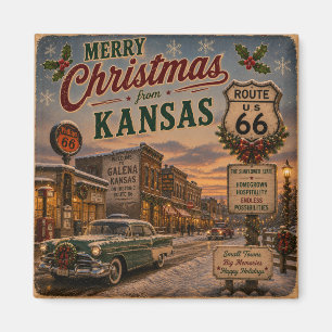 Imán Recuerdo de la ruta 66 de Galena Kansas