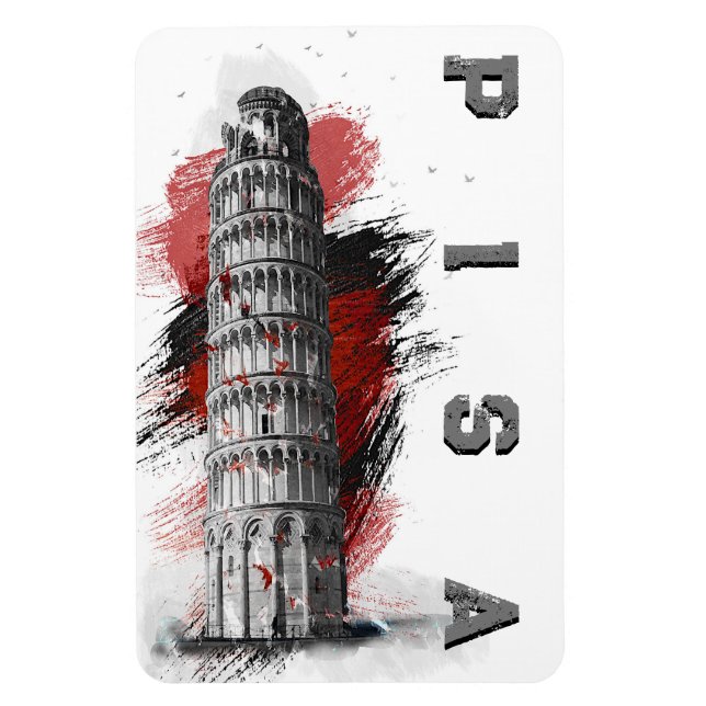Imán Recuerdo de la torre inclinada de Pisa (Vertical)