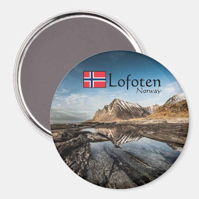 Imán Recuerdo de Lofoten Noruega  (Anverso/Reverso)
